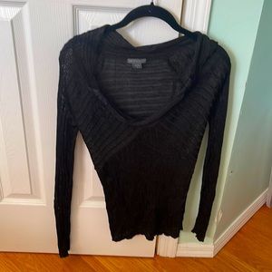 Armani Exchange size S long sleeve black shirt. Sheer light material.